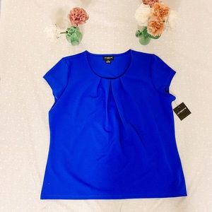 NWT - Liz Claiborne Blue Career Line Top